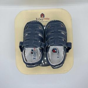 NIB Rileyroos Chessie Leather Baby Sandals Navy XS